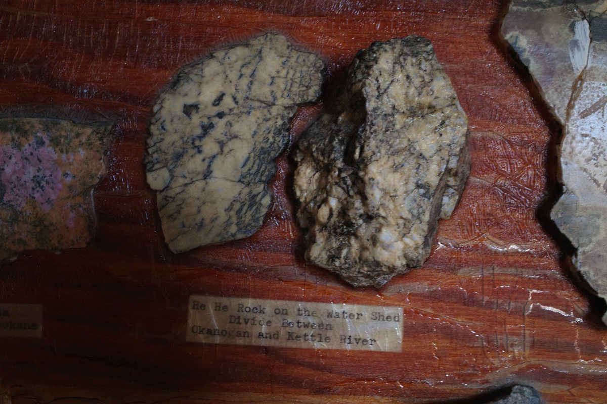 A piece of Hee Hee Rock on display