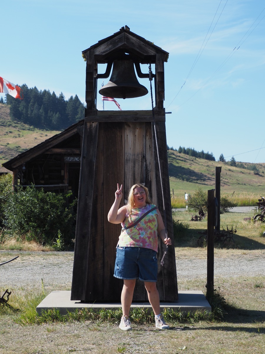 The town bell is functional and frequently used by visitors.