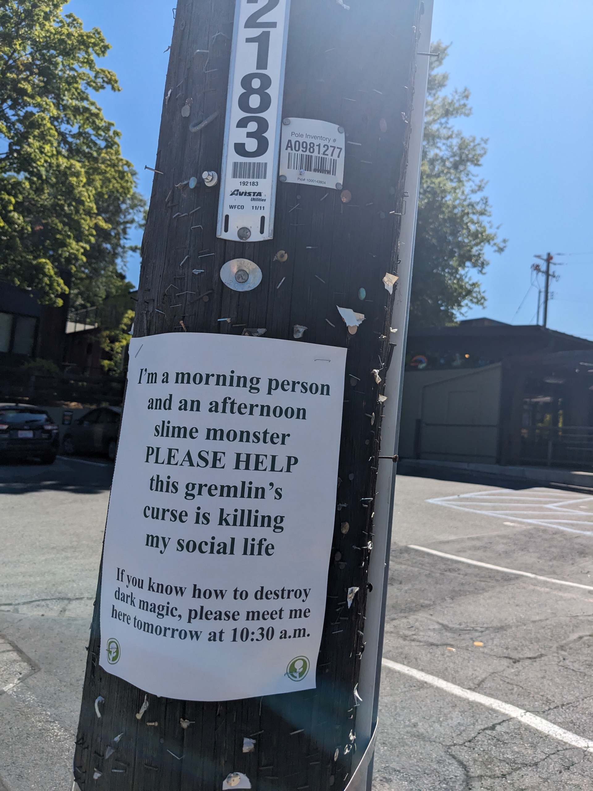 I relate to this very lovely flyer from Spokane, WA