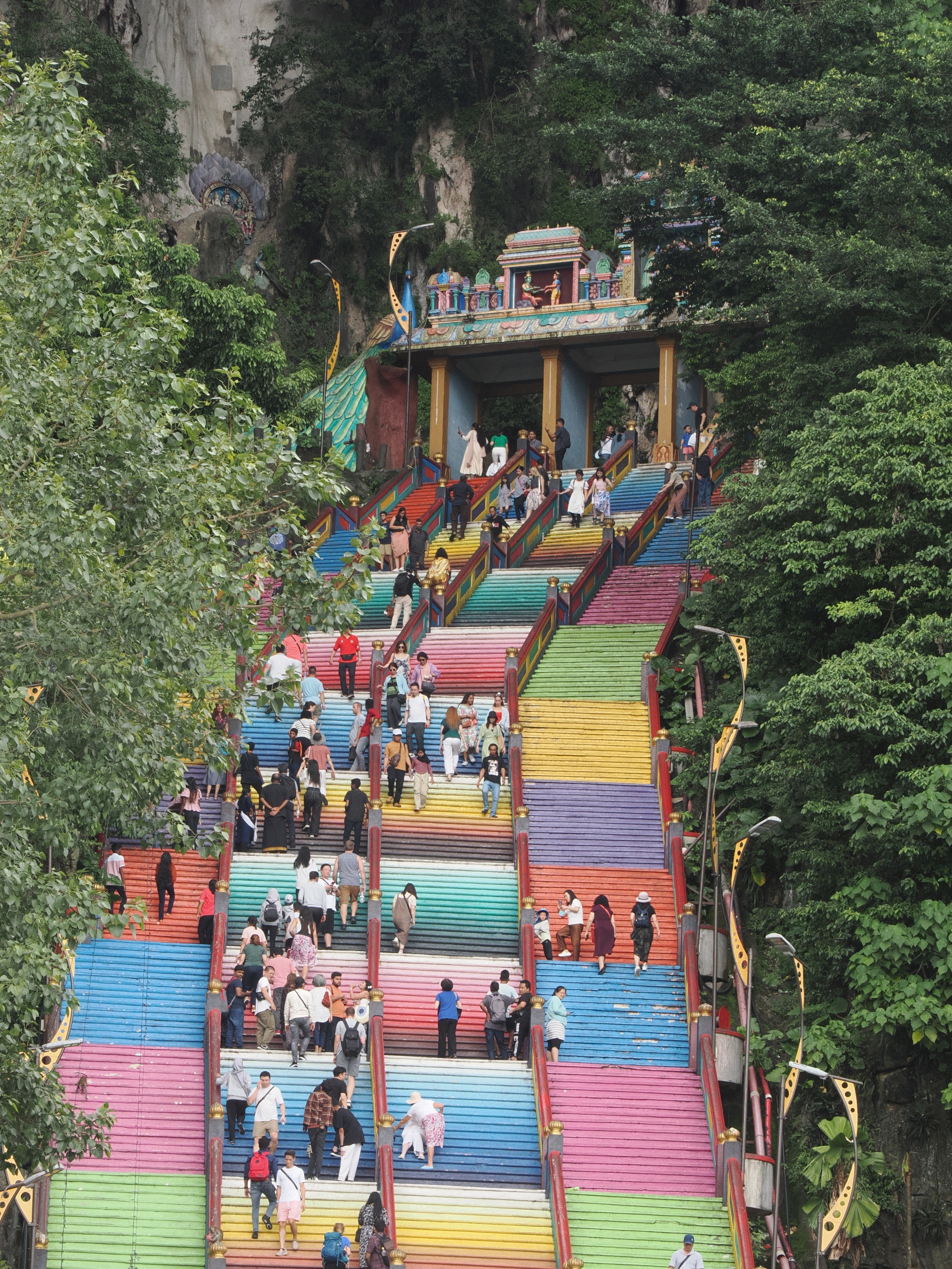 The colorful steps, seen from afar