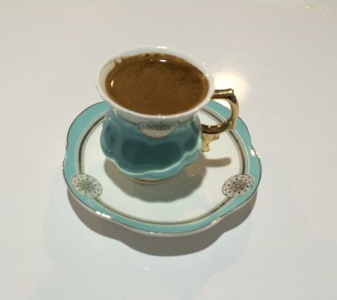 A really cute Turkish coffee cup/saucer from Chef Un's in Tokat. October 2015.
