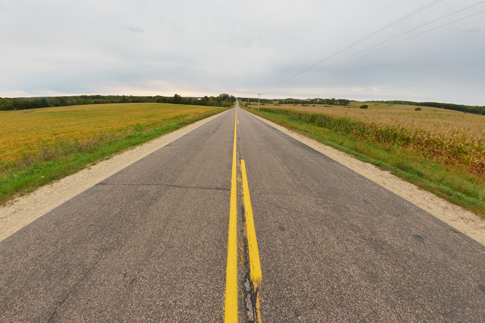 Roadways between the interstate and rural Wisconsin.