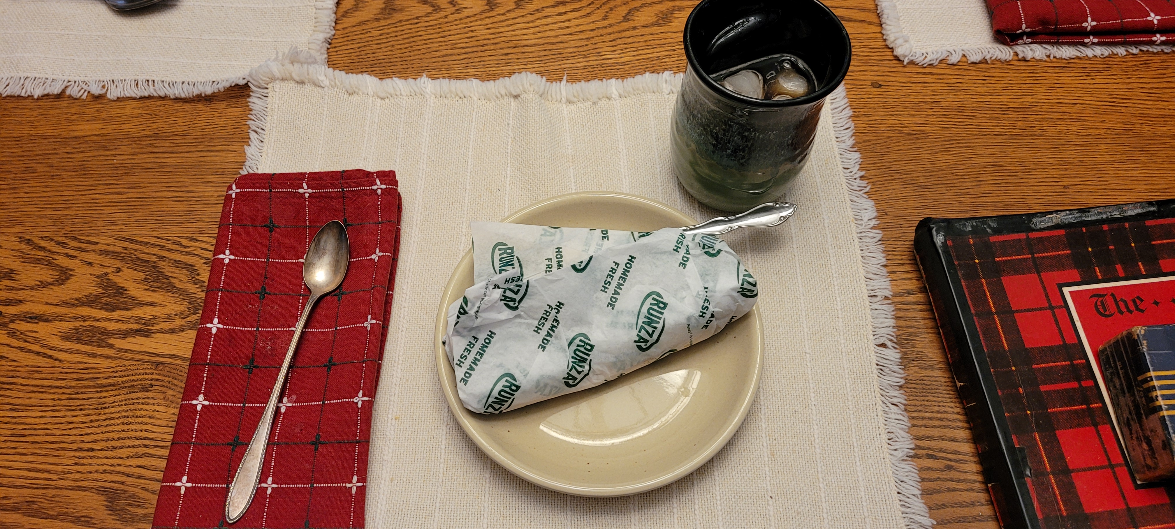 A Runza still wrapped.