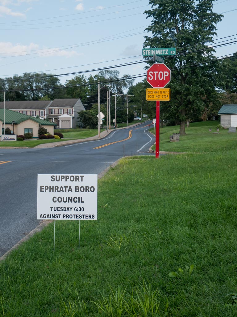 What protests do the Ephrata Boro Council need to be supported from? The answer: people who are upset that the borough (which owns its own utility company) has been shutting off folks' electricity and water during the pandemic. I certainly do not stand with the Boro Council.