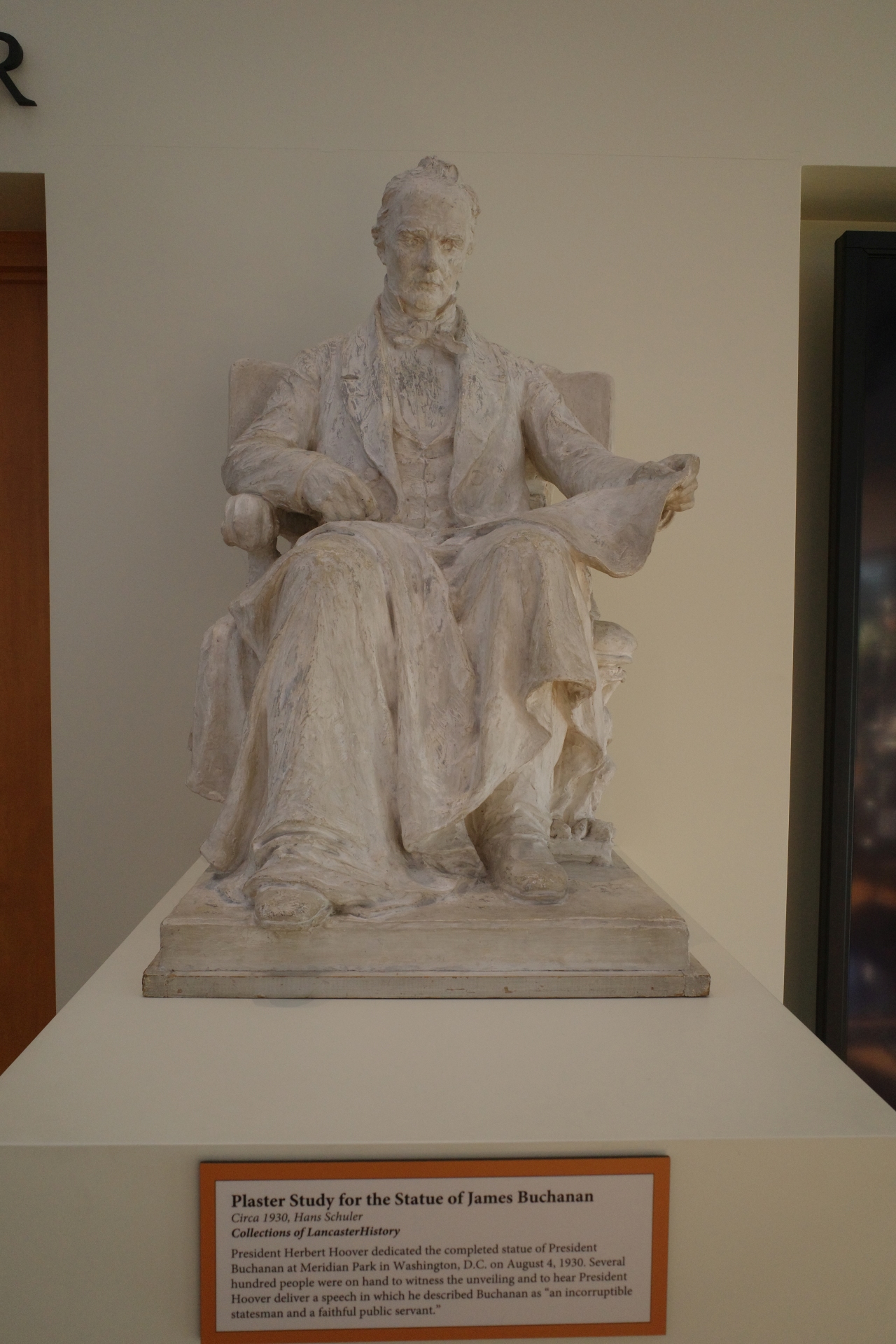 Plaster study for the James Buchanan Statue in D.C.