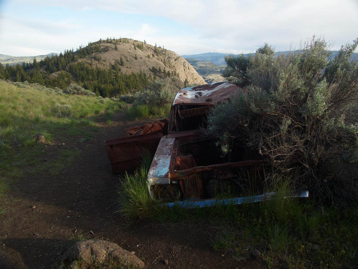 A derelict car along the Battle Bluff trail. 

Better, more spectacular, car-free views follow in the rest of the post.